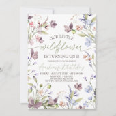 Our Little Wildflower 1st Birthday Invite Einladung (Vorderseite)