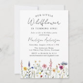 Our Little Wildflower 1st Birthday Party Einladung (Vorderseite)