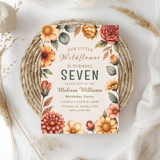 Our Little Wildflower Birthday Einladung