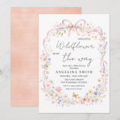 Our Little Wildflower Butterfly Baby Shower  Einladung (Vorne/Hinten)