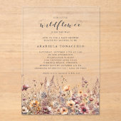 Our Little Wildflower Fall Floral Baby Shower Acryleinladungen (Vorderseite)