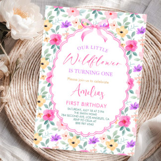 Our Little Wildflower First Birthday   Einladung