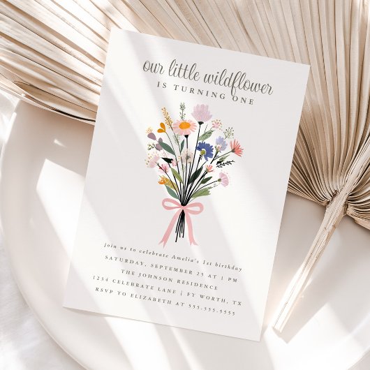 Our Little Wildflower First Birthday Party Einladung