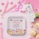Our Little Wildflower Floral Bee 1st Birthday Pappteller (Party)