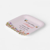 Our Little Wildflower Floral Bee 1st Birthday Pappteller (Gewinkelt)