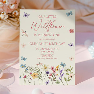 Our Little Wildflower Wild Flower Birthday Party Einladung