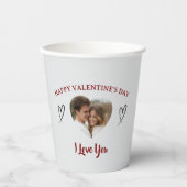 Our Love Custom Photo Valentine’s Day Paper Cup Pappbecher (Vorderseite)