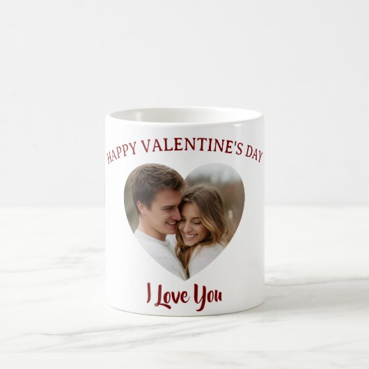 Our Love in a Mug Custom Photo Valentine’s Day Kaffeetasse (Mittel)