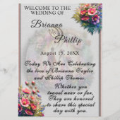 Our Love Reaches The Moon Floral Wedding Programm (Vorderseite)