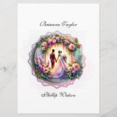 Our Love Reaches The Moon Wedding Menu Menükarte (Rückseite)