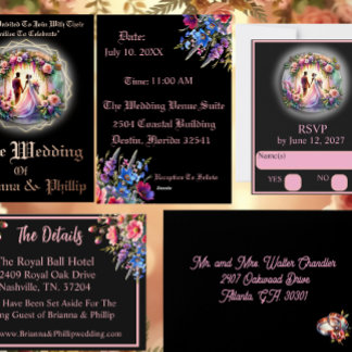 Our Love Shines Brighter Than The Moon Wedding Folieneinladung