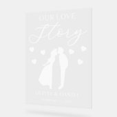 Our Love Story Custom Wedding Acrylschild (Winkel)
