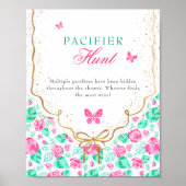 Our Lovely One Baby Shower Pacifier Hunt Game Sign Poster (Vorne)