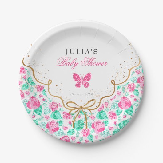 Our Lovely One Baby Shower Pappteller (Vorderseite)