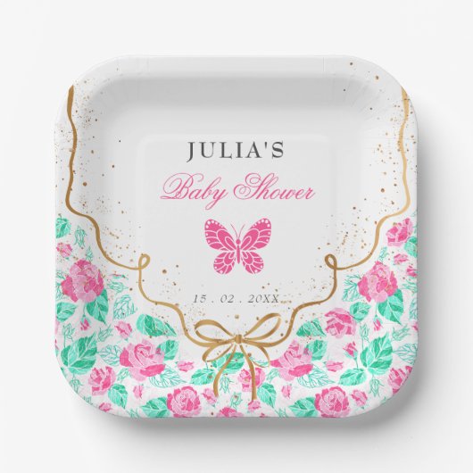 Our Lovely One Baby Shower Pappteller (Vorderseite)