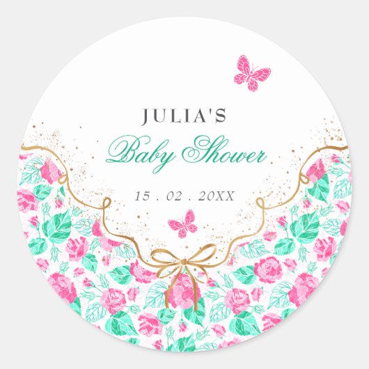 Our Lovely One Baby Shower Runder Aufkleber (Vorderseite)