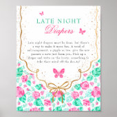 Our Lovely One Late Night Diapers Game Sign Poster (Vorne)
