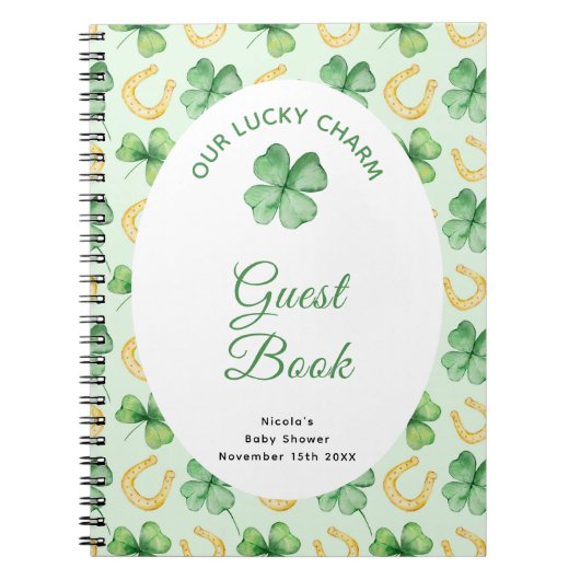 Our Lucky Charm St Patrick Baby Shower Guest Book Notizblock (Vorderseite)