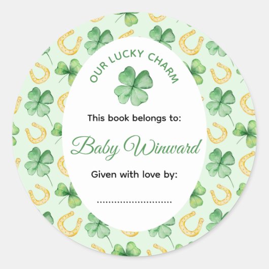 Our Lucky Charm St Patrick's Baby Shower Runder Aufkleber (Vorderseite)