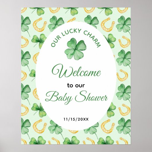 Our Lucky Charm St Patrick's Baby Shower Welcome Poster (Vorne)
