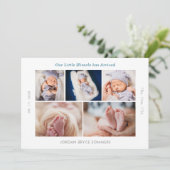 Our Miracle has Arrived Baby Announcement Card Einladung (Stehend Vorderseite)