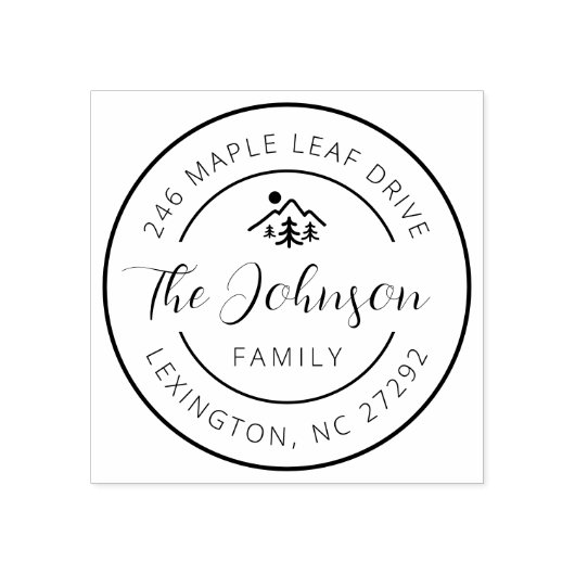 Our New House Address Announcement Round Gummistempel (Prägung)