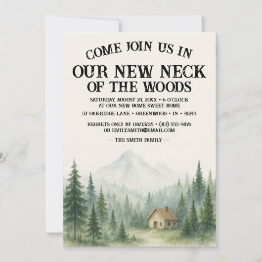 Our New Neck Of The Woods | Housewarming Party Einladung (Vorderseite)