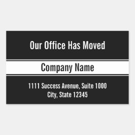 Our Office Has Moved Template Moving Announcement Rechteckiger Aufkleber