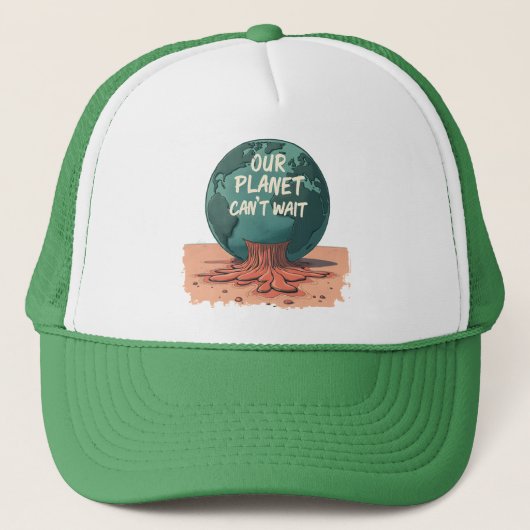 Our Planet Can’t Wait – Climate Action Truckerkappe (Vorderseite)