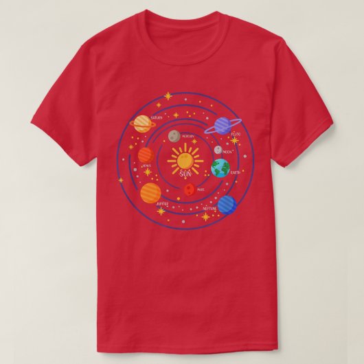 Our Solar System Science Education - Galaxy Space  T-Shirt (Design vorne)