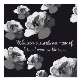 Our Souls Are the Same Goth Aesthetic White Rose Poster