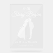 Our Story Begins Luxury Wedding Welcome Acrylschild (Vorderseite)