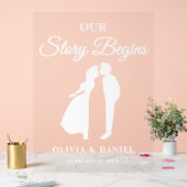 Our Story Begins Luxury Wedding Welcome Acrylschild (Hochzeit)
