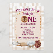 Our Sweetie Pie is One, Baking 1st Birthday Einladung (Vorne/Hinten)