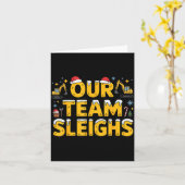 Our Team Sleighs Christmas Construction Worker In Karte (Gelbe Blume)