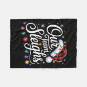 Our Team Sleighs Christmas Lights Red Santa Hat Xm Fleecedecke (Vorderseite (Horizontal))