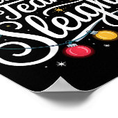 Our Team Sleighs Christmas Lights Red Santa Hat Xm Poster (Ecke)