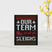 Our Team Sleighs Christmas Reindeers Santa's Long Karte (Gelbe Blume)