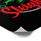 Our Team Sleighs Christmas Reindeers Santa's Long  Poster (Ecke)