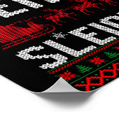 Our Team Sleighs Christmas Reindeers Santa's Long Poster (Ecke)