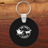 Our Team Sleighs Christmas Reindeers Santa's Long Schlüsselanhänger (Vorderseite)