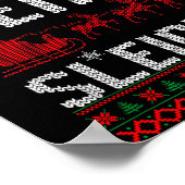 Our Team Sleighs Christmas Reindeers Santa's  Poster (Ecke)