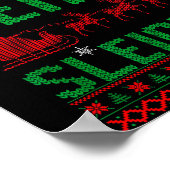 Our Team Sleighs Christmas Reindeers Santa's Poster (Ecke)