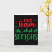 Our Team Sleighs Christmas Santa Reindeers Office Karte (Gelbe Blume)