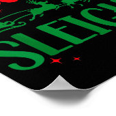 Our Team Sleighs Christmas Santa Reindeers Office  Poster (Ecke)