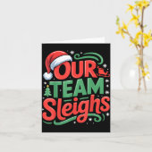 Our Team Sleighs Funny Christmas Reindeers Xmas Karte (Gelbe Blume)