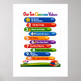 Our Ten Classroom Values – 18×24 Portrait Poster