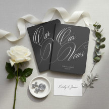 Our Vows Charcoal Black Silver Foil Wedding