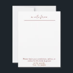 Our Wedding Time Capsule Hinweiskarte<br><div class="desc">Your guests will be instructed to write you a note for the anniversary that matches their table number. For example,  table 8 will write you a note that you will wait to open until your 8th wedding anniversary</div>