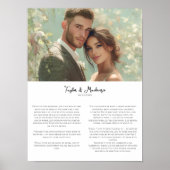 Our Wedding Vows and Photo personalized Minimalist Poster (Vorne)